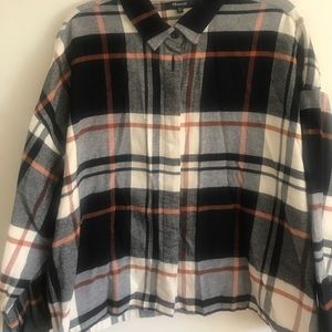 Madewell oversized fleece button down shirt